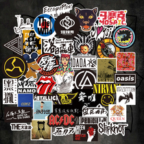 45 Chinese rock stickers band logo logo pattern punk youth bass guitar decoration computer stickers
