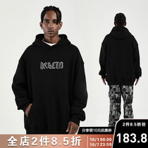 IRSCTO2021AW vintage cotton heavy letter hot diamond hooded sweater autumn mens and womens same coat coat