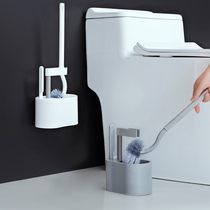 Toilet brush no dead corner toilet cleaning brush household washing toilet brush wall hanging non-perforated soft brush