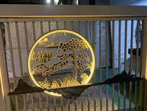 Stainless steel screen partition metal custom two-color rockery courtyard villa sales porch living room background grille