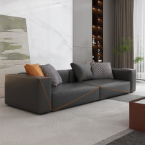 Italian-style office sofa tea table combination genuine leather minimalist modern business reception guest owners office trio