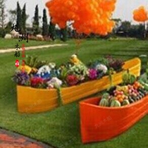 Wooden boat fruit placement boat landscape decoration wooden boat small wooden boat European boat solid wood ornaments crafts