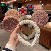 Discount cartoon cute three-dimensional flower hair band ins Net red cute bear ears wash face hair band hair accessories