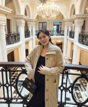 Peipeipei maternity clothing heavy industry light luxury European style loose thick warm winter sweater coat Autumn Autumn