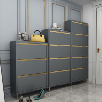 Ultra-thin tipping bucket type high shoe cabinet Light luxury minimalist home door space-saving large-capacity economical multi-layer foyer cabinet