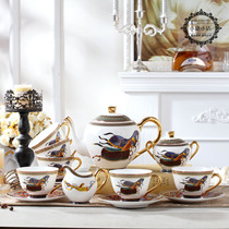European floral horse coffee set Couple black tea water cup Coffee cup and saucer High-grade ceramic tea set export