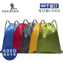 zackpack Sports Waterproof Oxford Cloth Pocket Custom Print LOGO Backpack Pull Drawstring Men and Womens Small Backpack
