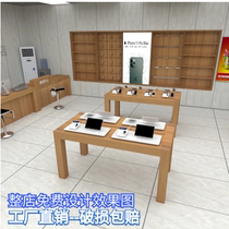 Apple mobile phone display table Wood grain accessories wall cabinet wall cabinet Business table Cash register maintenance table Mobile phone experience table