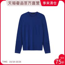 DAVID NAMAN mens blue sweater round neck pullover bottomed knitted thin sweater