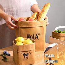 Washable kraft paper cashier bag thickened kraft paper bag anti-oil and waterproof fridge kitchen bedroom cashier bag flower pot