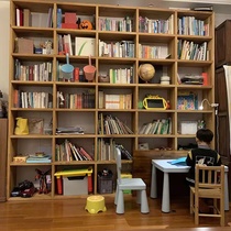 Old Elm Wood Bookshelves Custom Pine Wood Bookshelves Full Wall Bookcase Solid Wood Bookcase Elm Wood Lattice Shelf Set Up Full Wall Bookshelves