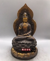  Pure copper large brass Guanyin Bodhisattva Guanyin Buddha statue ornaments Guanyin statue crafts Home safety