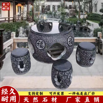 Stone Sculpture Green Stone Table Stone Bench A Set Of Natural Antique Outdoor Courtyard Garden Park Outdoor Villa Decoration Pendulum
