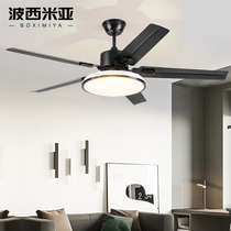 Nordic fan lamp ceiling fan lamp home living room dining room large wind 2021 New ceiling with electric fan chandelier iron leaf