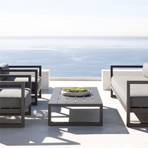 Office sofa simple modern outdoor outdoor outdoor open-air garden waterproof and waterproof leisure sofa coffee table combination