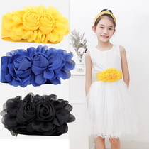 Chiffon girl elastic elastic with skirt belt little girl waist Princess decoration down jacket cotton coat waist waist