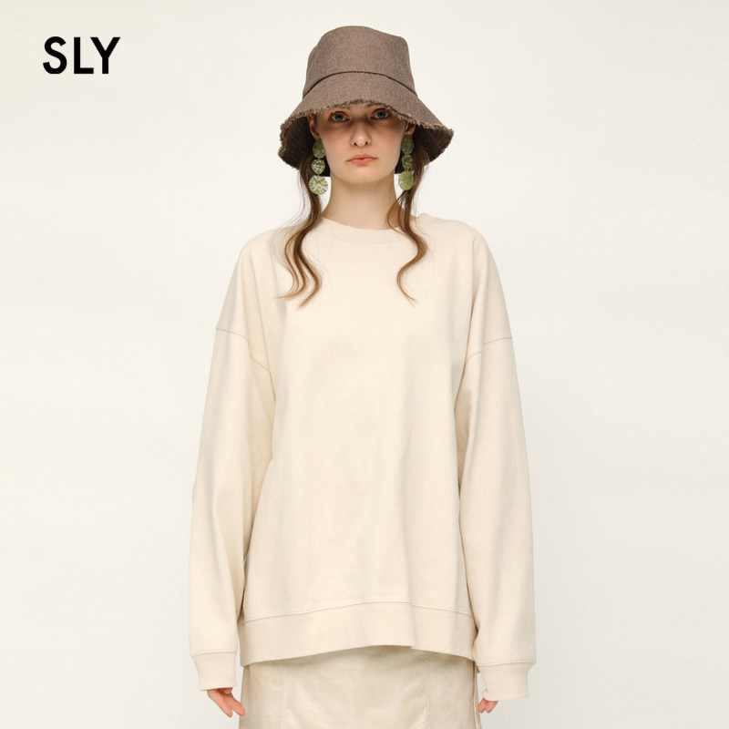 SLY2021 early spring new fashion boyfriend wind solid color round collar loose casual wear girl 030ESH80-4760