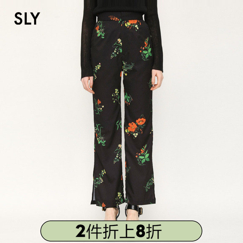 SLY Springs new retro printed fork loose-fitting straight pants 030DSM31-3360