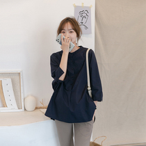 Intellectual charm ~ maternity wear autumn shirt top Korean version of thin fashion professional shirt can go out breastfeeding clothes
