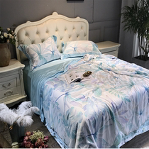 KARLURE high-end tencel satin summer cool quilted by four sets of light and luxurious Naked Sleeping Machine Wash Thin Air Conditioning Quilt