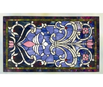 Steel Chemical Engraving Craftsmanship Glass Light Transmission Living Room Windows Partition Screen Xuanguan Mediterranean Eurostyle Blue Modern