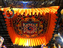 Tibetan Buddhist hall decoration canopy Square ceiling canopy Buddha statue cover fabric treasure cover treasure roof