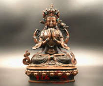 Nepal antique four-armed Guanyin 1 foot (30cm) made in Qinghai Taer Temple