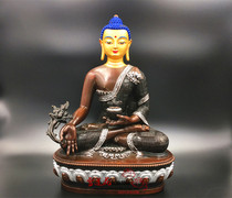 Gilt painted medicine Buddha statue 1 foot (30cm) made in Qinghai Taer Temple