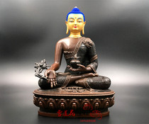 Qinghai Taer Temple makes purple copper medicine Buddha statue High 21 5CM