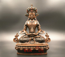 Nepal antique longevity Buddha statue seven inches (21cm) made in Qinghai Taer Temple