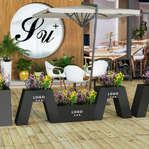 Wrought iron custom outdoor flower box combination square commercial road outside the flower groove partition fence Courtyard fence flower bed