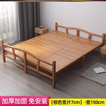 Adult simple bamboo bed folding bed single single summer leisure sleeping single double bed dormitory double bed summer