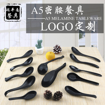 Black melamine lagoon tablespoon spicy hot spoon plastic commercial dining restaurant noodle spoon