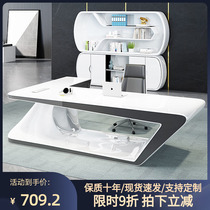 Profiled Boss Table Roast Lacquer Minimalist Modern President Desk Office Furniture Desk Portfolio Fashion Light Extravagant Supervisor Table