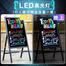 Fluorescent board led advertising board flashing light color small blackboard charging with light display card store promotion