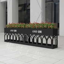 Outdoor Wrought iron flower box Outside pendulum square Simple courtyard Sales Department Commercial street combination flower trough Municipal road flower bed