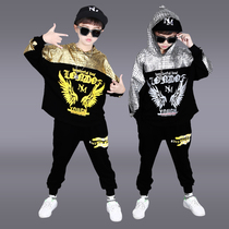 New Year's Day Boys Street Dance Suit Drum Set Children's Clothing Children's Walk Show Suit Spring and Autumn Long Sleeve Hip Hop Tide Suit