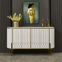 Light luxury wind entrance cabinet Marble dining room side cabinet American door Living room storage cabinet Modern simple shoe cabinet locker