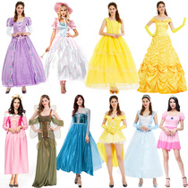 Halloween costume Adult COS Ice and Snow Princess Isabel Lepe dress Masquerade evening dress performance dress