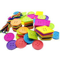Childrens educational toys threading geometric buttons plastic building blocks early education kindergarten desktop Enlightenment wearing rope teaching aids