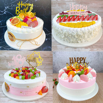 2021 new popular chocolate cream fresh milk fruit cake model simulation custom window sample