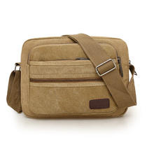 Leisure Single Shoulder Bag Mens Bag New Canvas Small Satchel Satchel Bag business Trans-pack Multi-layer Business Wallet Men