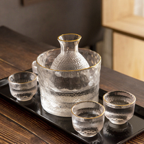 Japanese-style white wine glass hammer bottle set household small sake cup transparent wine dispenser