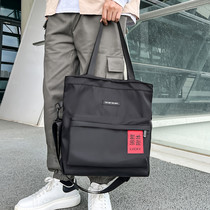 Waterproof handbag Male Skew Satchel Bag Tide Casual Single Shoulder Bag Male Large Capacity High Junior High School Student Brief Supplement Class
