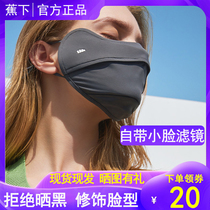 Under the banana sunscreen mask female washable summer eye protection corner anti ultraviolet thin ice silk shade scorching under the face mask mask