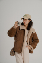 Botanique Botany mocha brown bear wool suede jacket