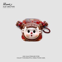 ins Cute Stead Pigtail Girls Steps for Airpods1 2 Generation Apple All-Package Airpods Pro2 Generation Airpods 3 Generation Wireless Bluetooth Headset