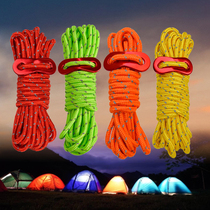 Outdoor tent reflective wind rope camping canopy with wind rope buckle fishing umbrella drawstring thick 4MM rope 4 set meal