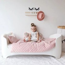 Ass mother ins childrens bed high-end wooden multi-function fashion simple curved wood baby baby growth bed