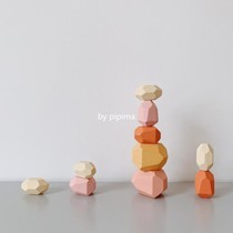Butt mother ins cute little stone building blocks stacked Music Toys ornaments children practice hand-eye coordination training